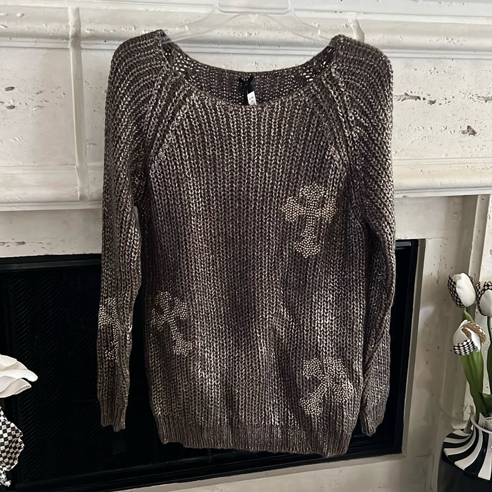 Key Largo metallic knit embellished sweater